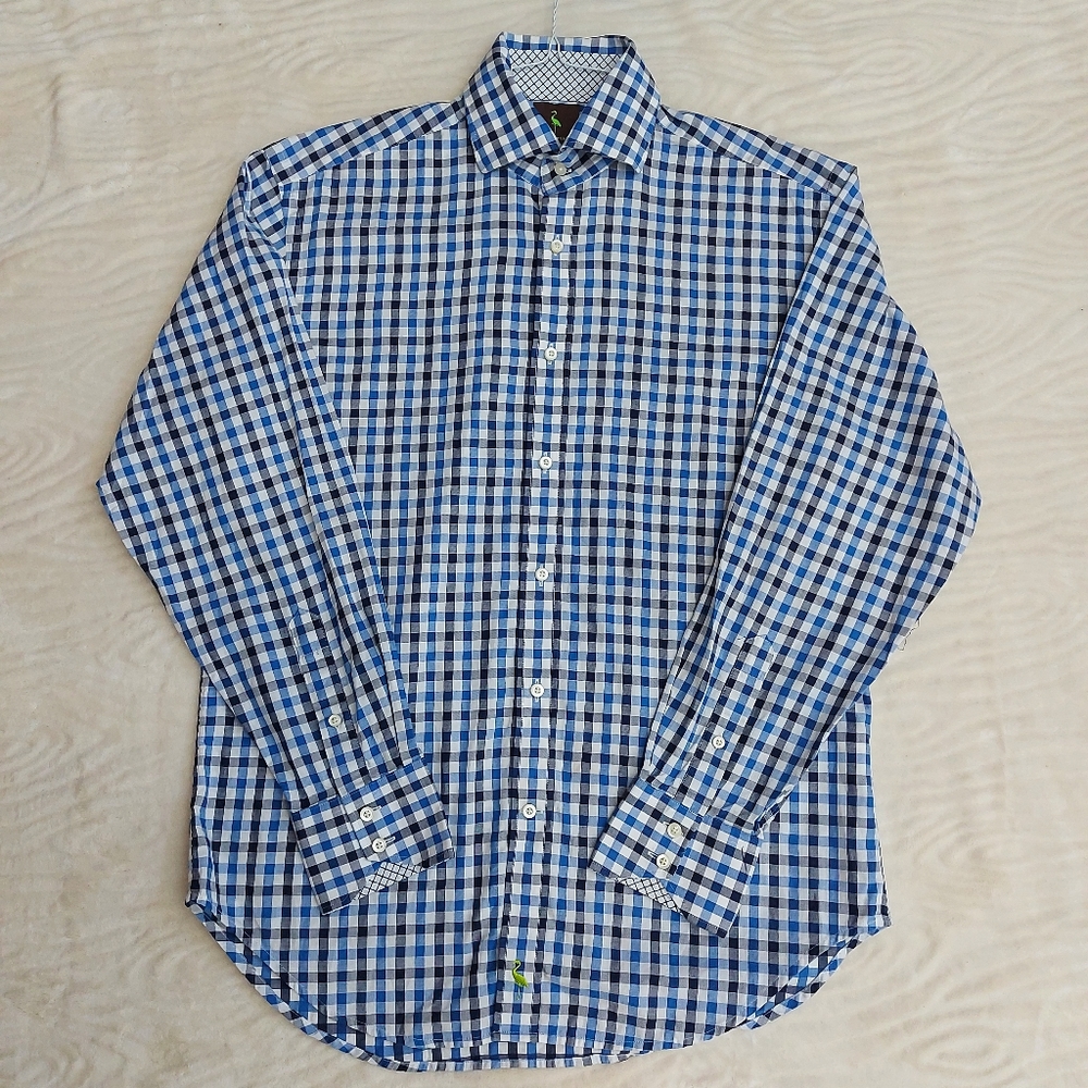 Tailorbyrd Blue Plaid Dress Shirt